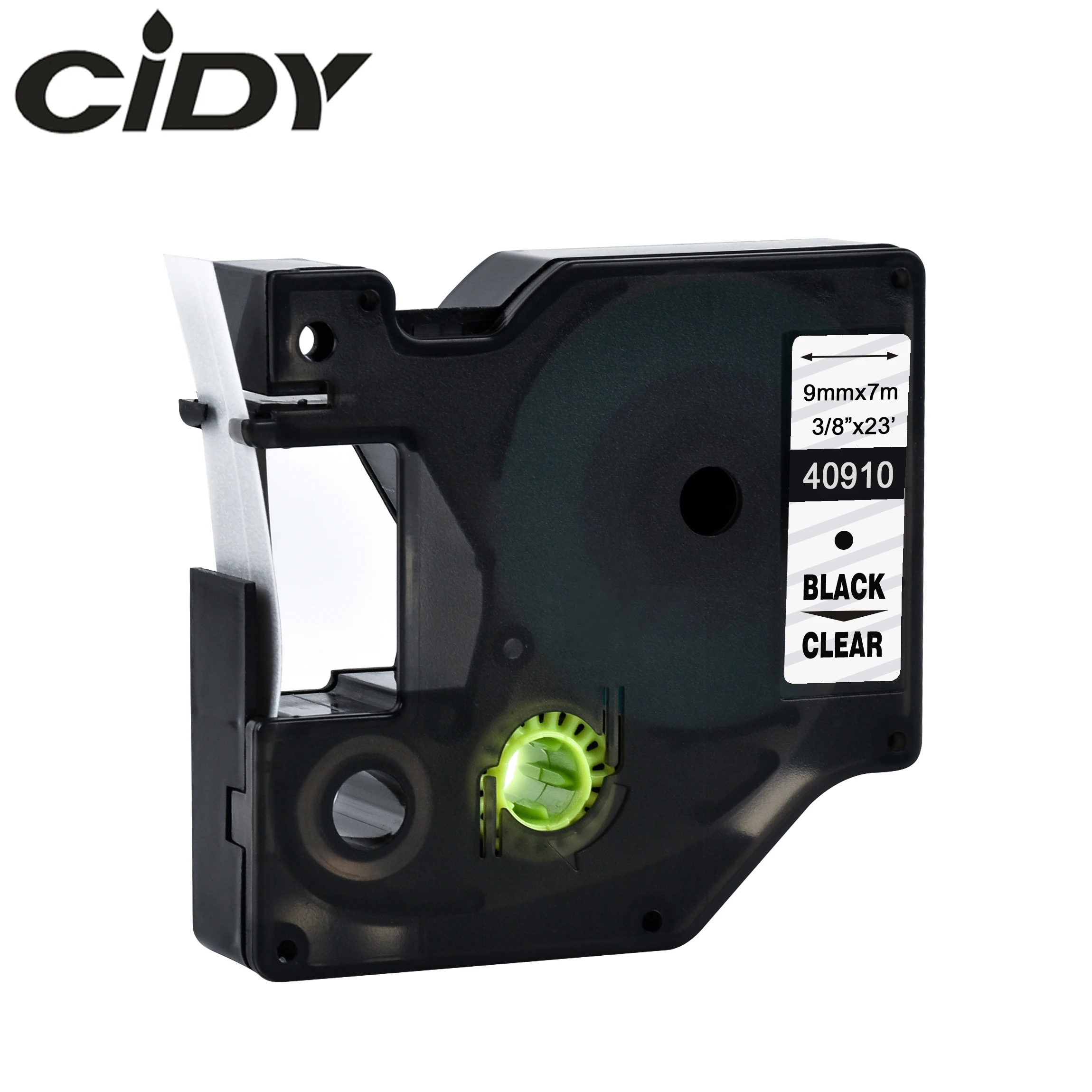 Cidy 5 шт. совместимые картриджи 9 мм D1 черный на прозрачном Dymo Maker 40910 этикетки Ленточные картриджи Заводская поставка