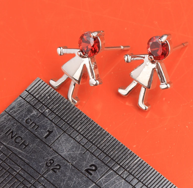 Милые девушки красный гранат Модные украшения для женщин 925 стерлингового
