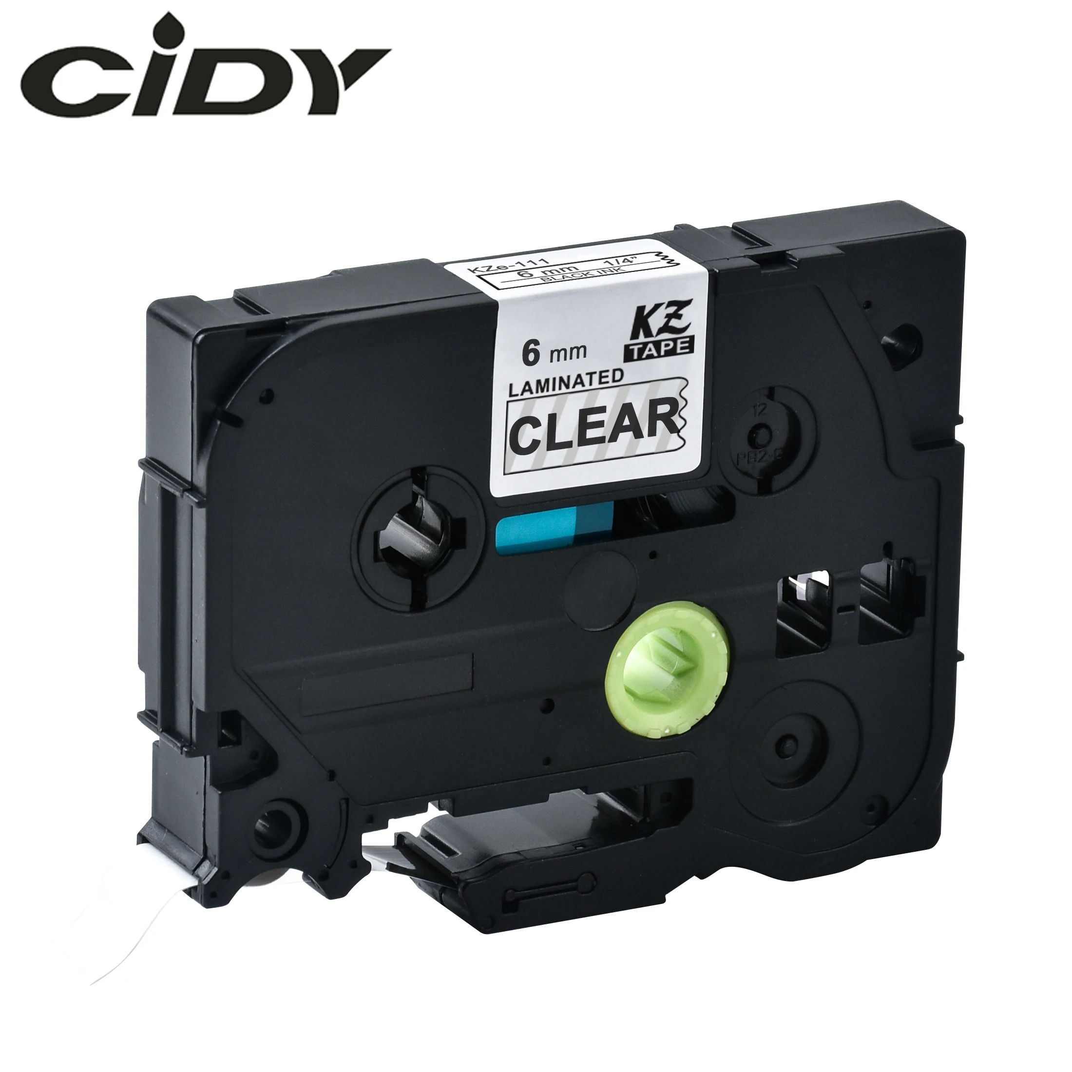CIDY Tze 111 Tz111 черный на прозрачном ламинированном совместимом с P touch 6 мм зеркальная