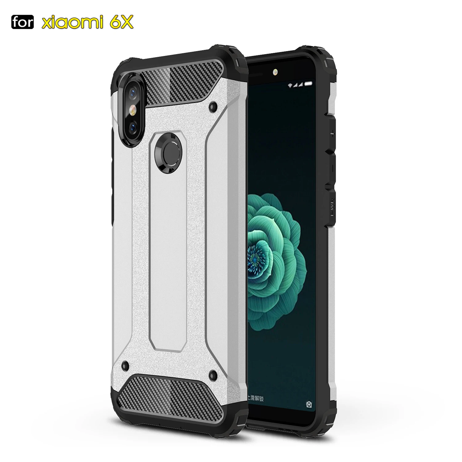 For Cover Xiaomi Mi 6X Case Silicone Rubber Armor Protective Hard PC Back Phone Mi6X A2 | Мобильные телефоны и аксессуары