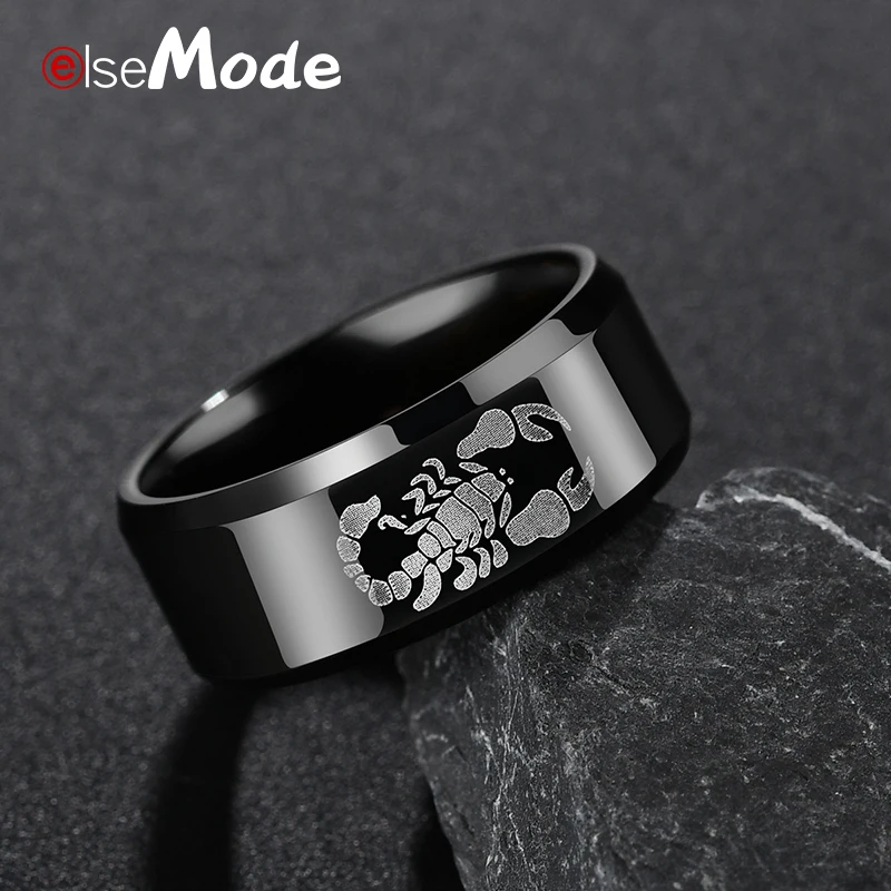 Кольцо ELSEMODE мужское из нержавеющей стали и титана винтажное круглое Ювелирное