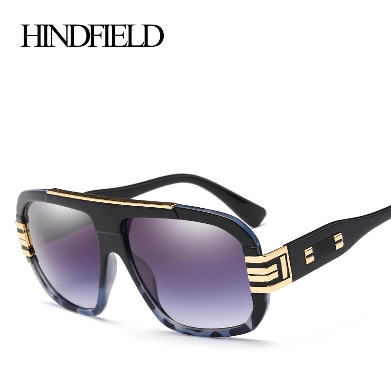 Мужские Винтажные Солнцезащитные очки HINDFIELD большие квадратные солнцезащитные
