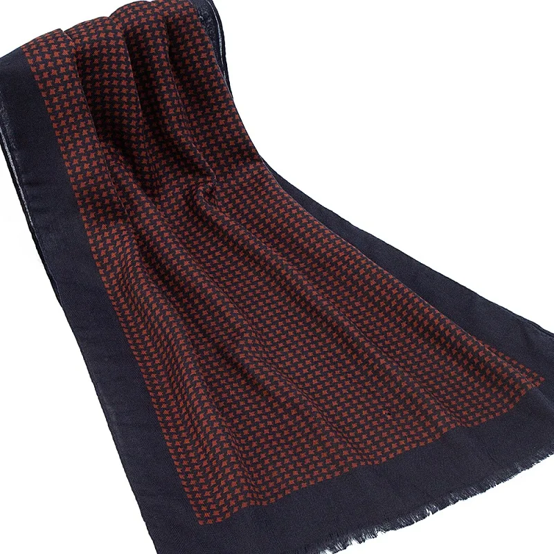Мужские шарфы Новая мода Houndstooth Shot Fringes тонкий легкий теплый зимний шарф