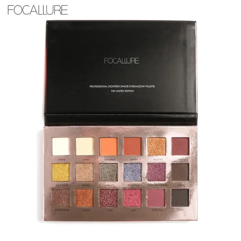 FOCALLURE матовые тени для век набор 18 Цвета Перламутровые Shimmer Макияж Палитра теней