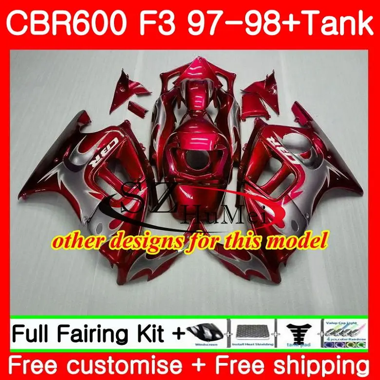 Корпус для HONDA CBR600F3 CBR600RR F3 CBR 600F3 FS 47SH20 CBR600 97 98 CBR600FS в продаже синие 600 1997 1998