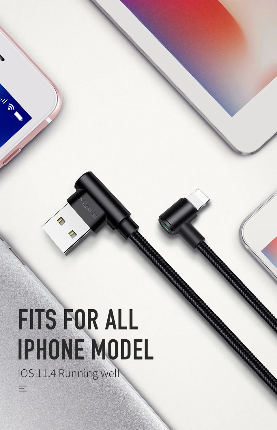 Кабель Mcdodo для iPhone, IOS 12, 1,2 A, быстрое зарядное устройство, 1,8 м, М, Lightning-USB кабель для iPhone XS Ma'x X 8, 7, 6, 5 Plus, кабели для передачи данных