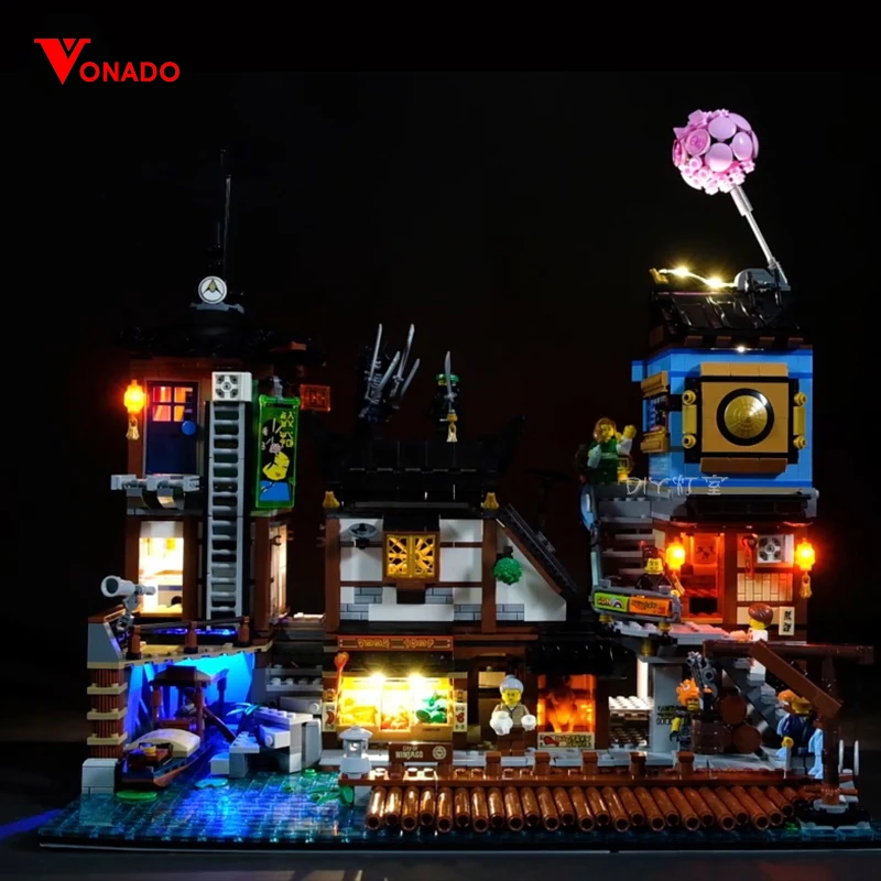 

Led Light Set For 70657 06083 Ninjagoing City Docks Set Building Blocks Bricks Toys (led Light+battery Box)