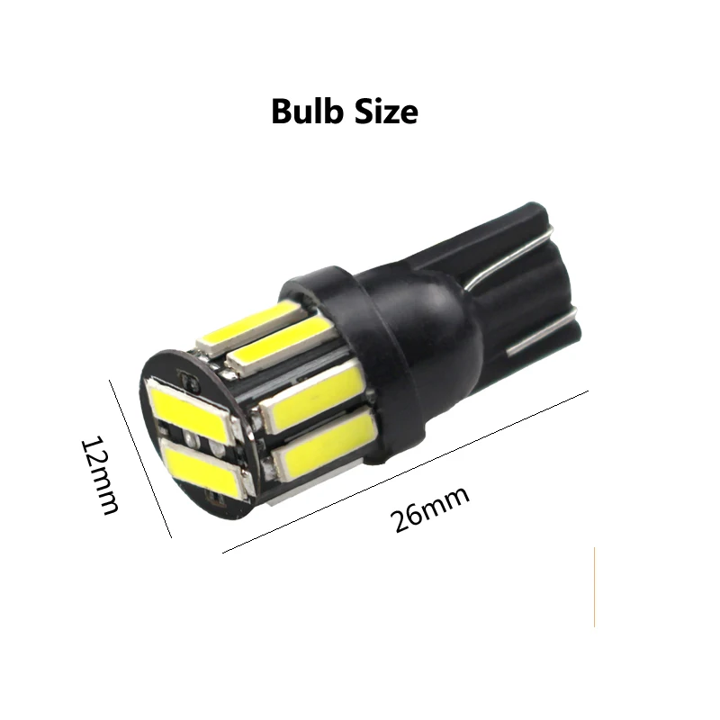 KEPUSI 2 шт. T10 светодиодный лампы 10 7020smd 168 194 501 W5W Клин Подсветка салона сигнальная