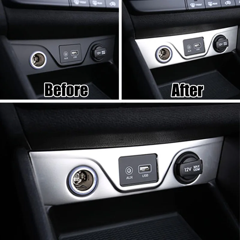 Для Hyundai Tucson 2016 2017 2018 хромированная фотопанель центральной консоли рамка