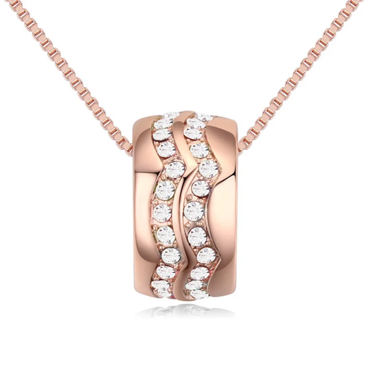 

Unique New Gold Color Slide Beads Pendant Necklace Made With Austria crystals For Gift Party Bohemia Jewelry