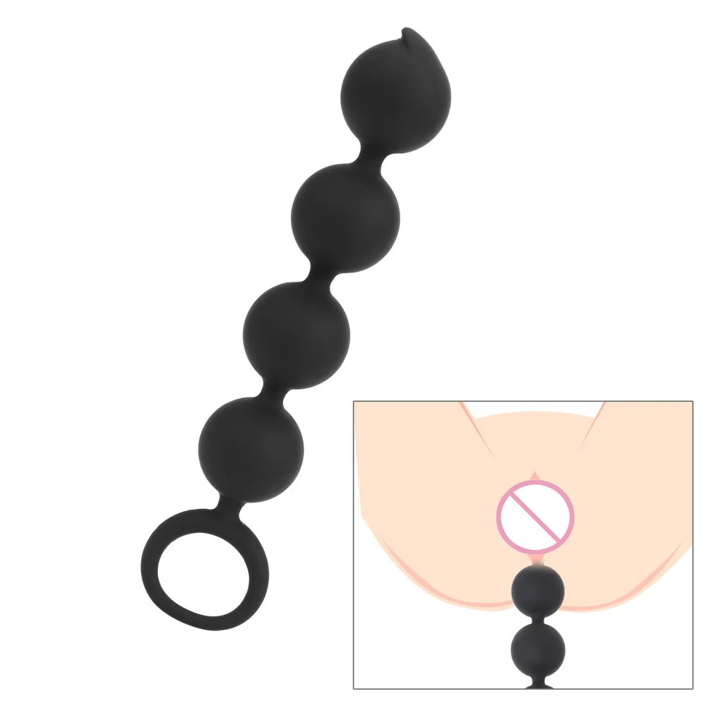 IKOKY Anal Beads with Pull Ring Erotic G-spot Silicone Butt Plug Sex Toys for Women Men Prostate Massage 4 Balls | Красота и здоровье