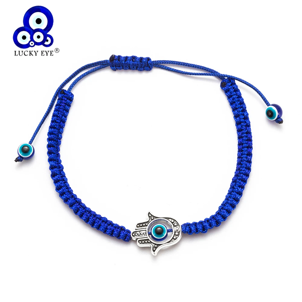 Lucky Eye Подвески в виде руки хамсы браслет сглаза синяя Красная Нить плетеная