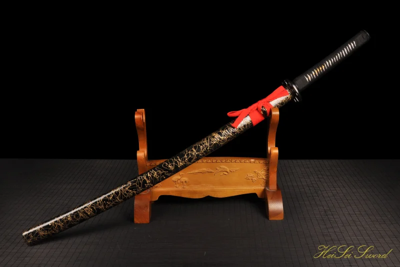Лидер продаж катана ручной ковки T10 Сталь глины-закаленное черный меч самурая
