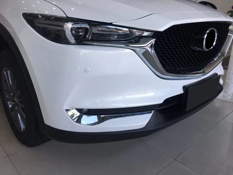 

ABS Chrome Accessories outer side Exterior Front Fog Light Lamp Eyelind Cover Trim Frame 2pcs for Mazda CX-5 CX5 2017 2018