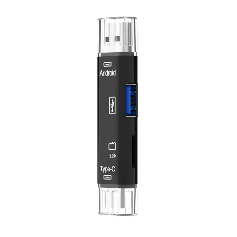 Black Все в 1 Micro usb type C кард-ридер карта TF/Micro SD ридер USB 2,0 кард-ридер OTG адаптер fr Android телефон компьютер - Цвет: Black