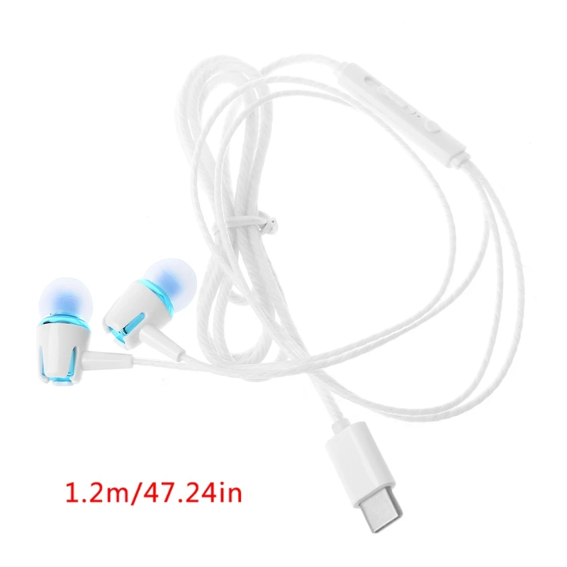 OOTDTY usb type-C наушники проводное управление стерео с микрофоном для LeEco Le 2/Max/Pro