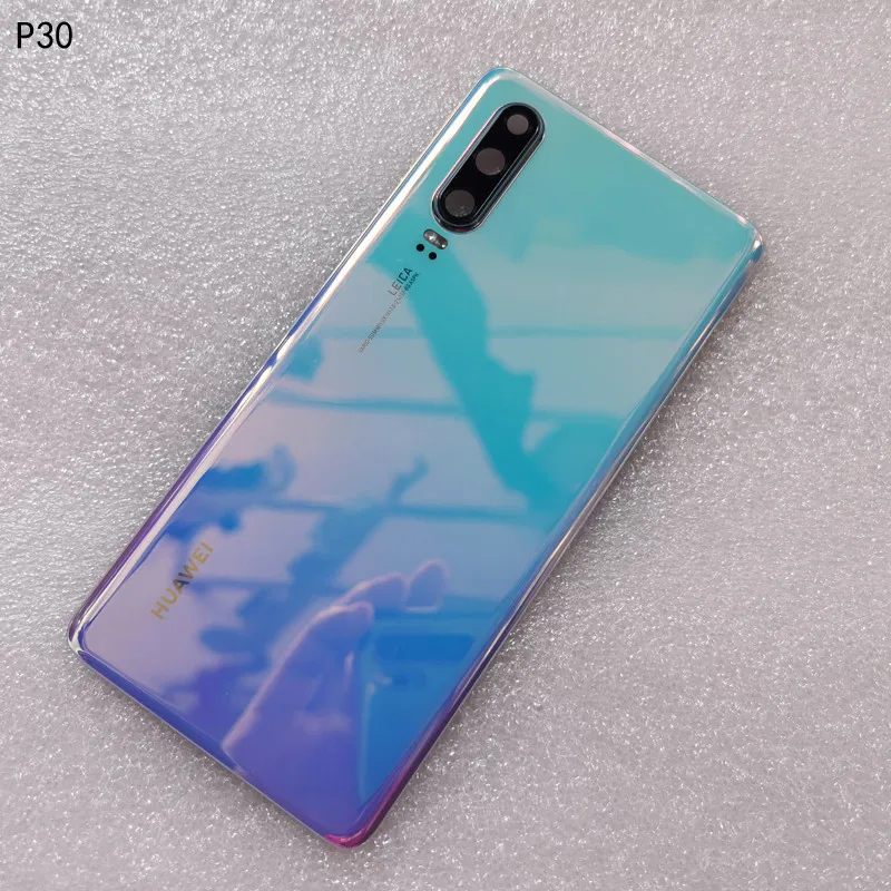 Breathing Crystal Новая Оригинальная задняя крышка из закаленного стекла для huawei P30, запасные части, задняя крышка для батареи, корпус+ рамка для камеры - Цвет: Breathing Crystal