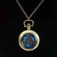 blue triquetra pocket watch men jewelry trinity symbol for best friends pocket watch