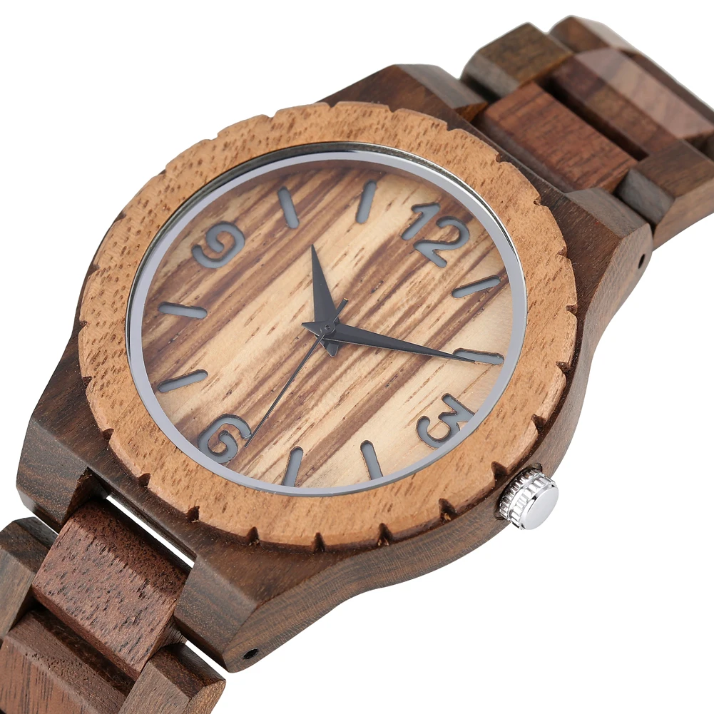 Мужские деревянные часы черные ореховые для мужчин деревянный ремешок наручные