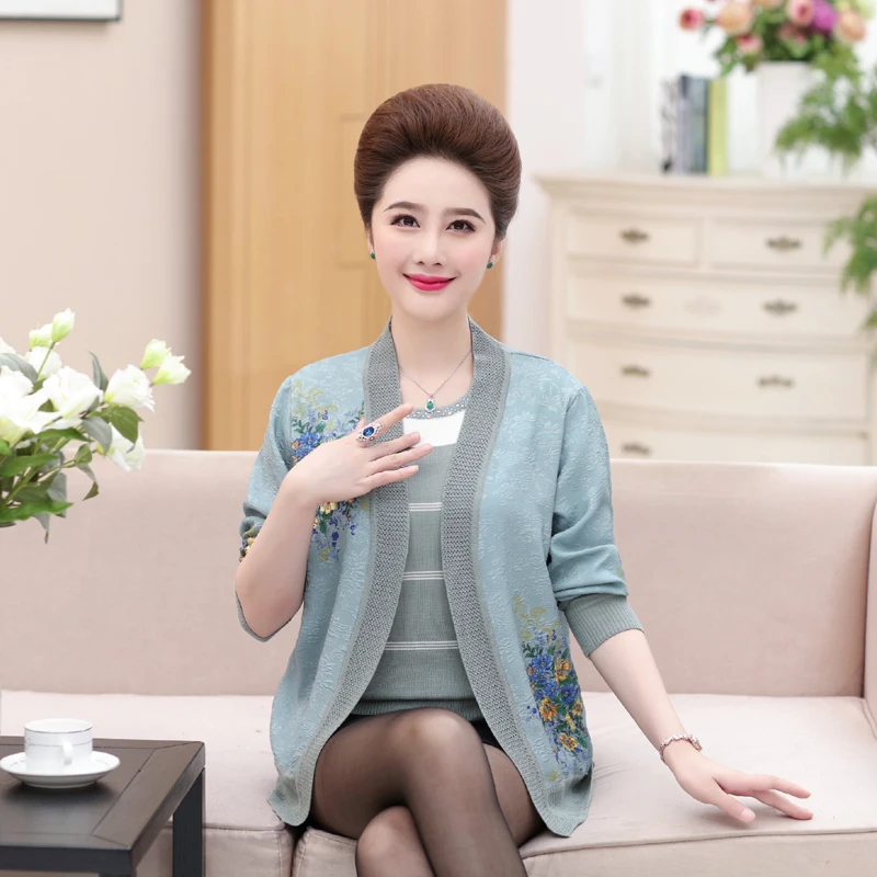 ASLTW Plus Size Real Two Pieces Sweater Set Women New Autumn O Neck Long Sleeve Cardigan + Shirt |