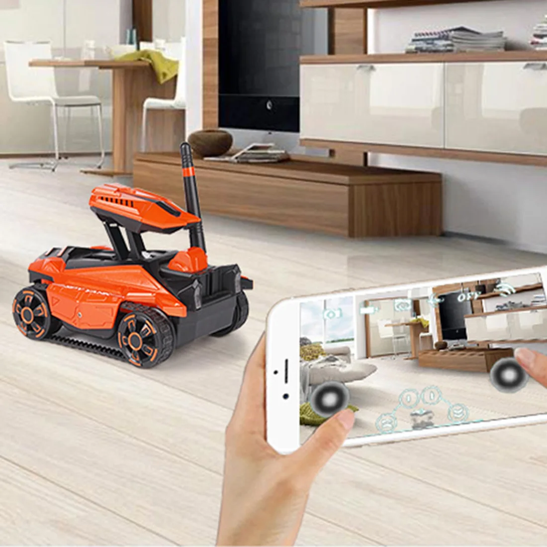 Профессиональный 1 набор 2,4G RC для танкового робота с HD камерой передачи изображения в реальном времени-оранжевый