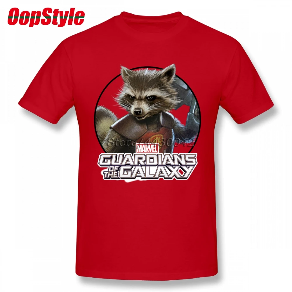 Мужская хлопковая футболка с коротким рукавом Guardians Of The Galaxy Rocket большие размеры |