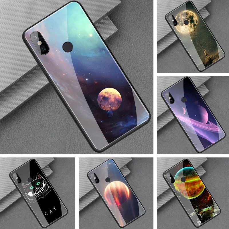 Для Xiaomi Redmi S2 чехол оргстекло PC чехол для телефона с изображением Луны для девочек, с рисунком кота ТПУ бампер чехол для Xiaomi Redmi S2 RedmiS2 крышка