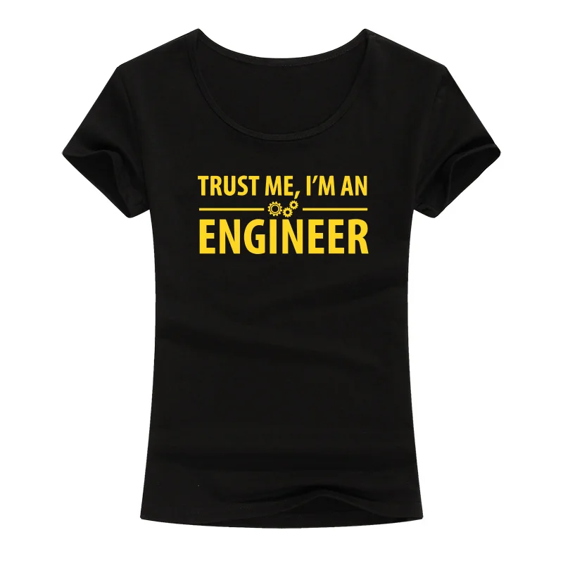 

Футболка женская хлопковая с надписью Trust Me I Am An engineering, с принтом