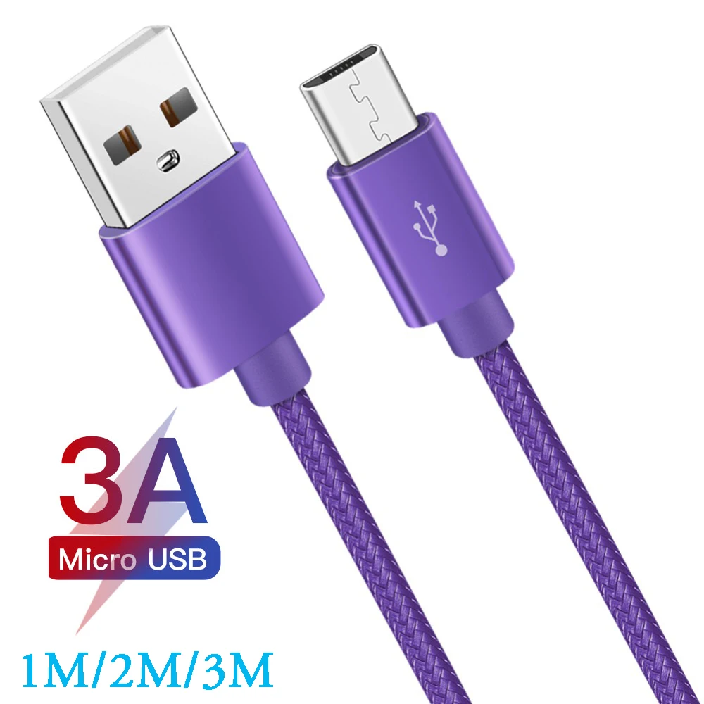Кабель Micro USB для быстрой зарядки кабель 3A сплав нейлон Xiaomi Samsung Android USB|Зарядные