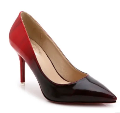 Женская обувь на высоком каблуке; zapatos mujer tacon femeninos; свадебные вечерние туфли-лодочки с острым носком на шпильке; Цвет зеленый, красный, кофейный; размера плюс 45, 44, 3 - Цвет: red