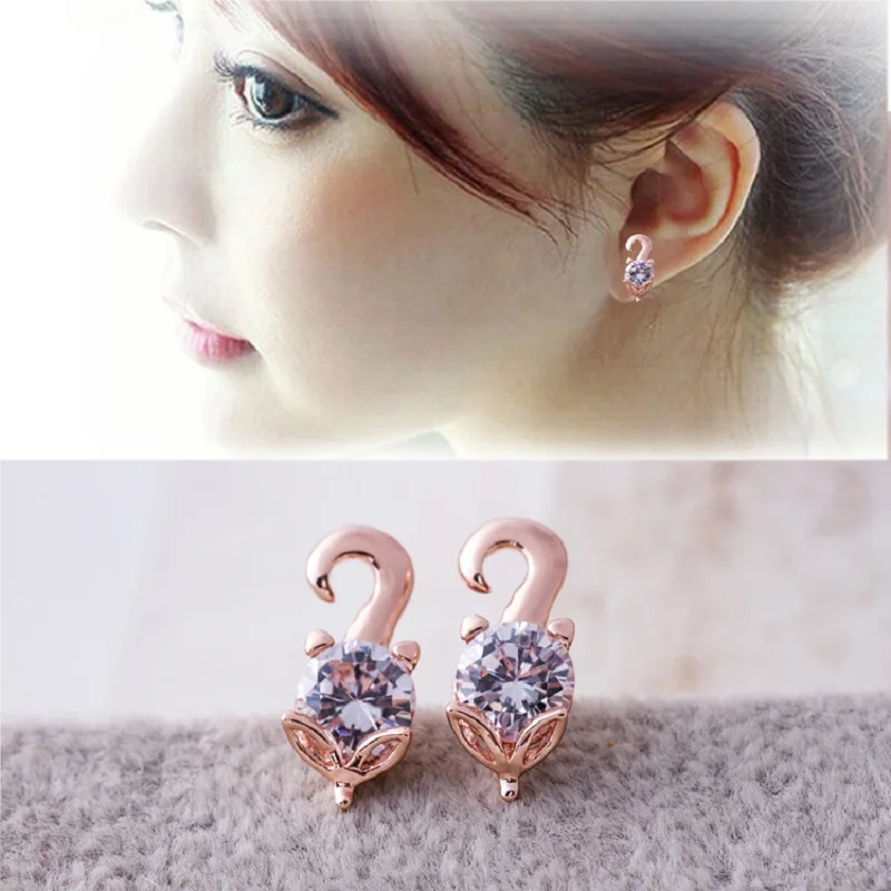 2017 Новое Прибытие Вишневый Роуз Позолоченные Цирконий Свадебные Женщины Стад