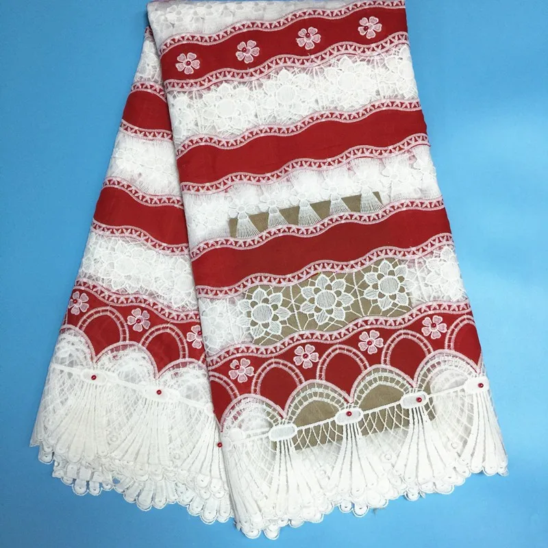 Высокое качество Новинка 2017 года жемчуг гипюр в африканском стиле Кружево Ткань