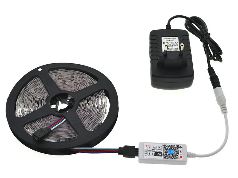 Набор светодиодных лент 5050 RGB 5 м/светодиодных гибких + управление через