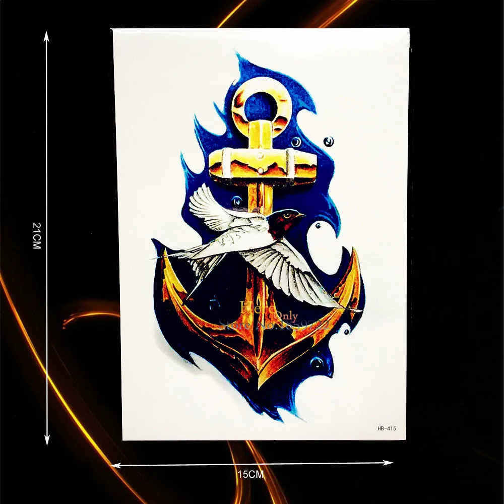 1 шт. Водонепроницаемый Большой якорь Татуировка поддельная грудь нанесение