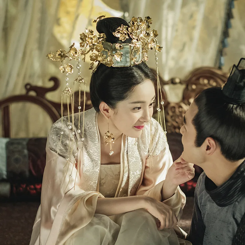 JaneVini китайский стиль волос ювелирные изделия Yang Mi свадебный головной убор Свадебные аксессуары для волос длинные кисточки Корона вечерние головные уборы
