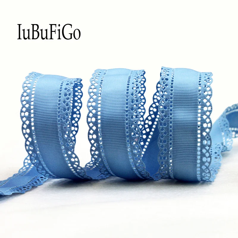 [IuBuFiGo] 10 ярдов 1 1/8 &quot30 мм полый цветок Grosgrain ленты кружева бант для волос DIY
