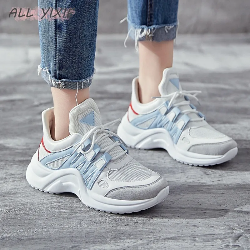 Женские кроссовки на плоской подошве ALL YIXIE Белые Повседневные платформе со