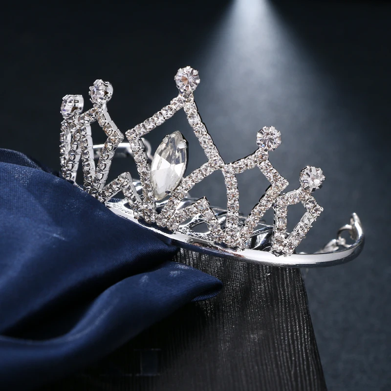 2018 Новая Гладкая минималистская Корона невесты тиара светло-Серебряная корона