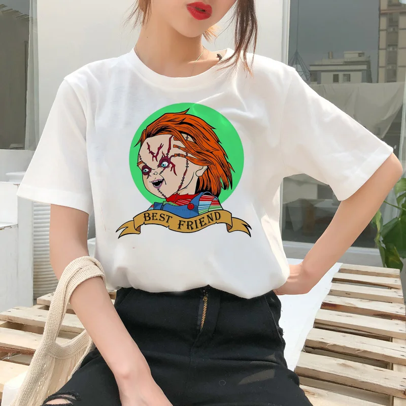 Chucky футболка ужас женский топ уличная футболка ulzzang Футболка Модные женские рубашки femme Футболка Одежда - Цвет: 2494