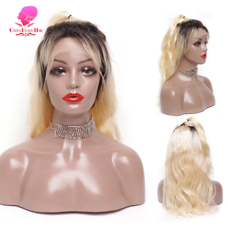 QUEEN BEAUTY preplecked кружевные парики человеческие волосы половина 613 блонд объемная