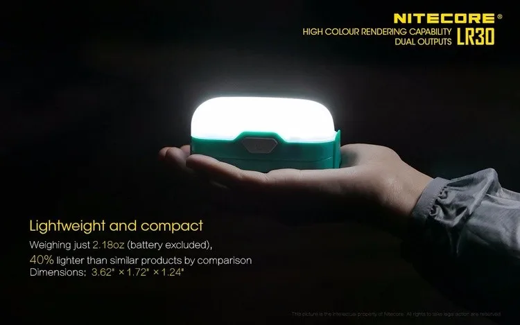 NITECORE LR30 высокий CRI 6LED наружный светильник-вспышка с магнитной основой белый красный двойной светильник для чтения походный фонарь