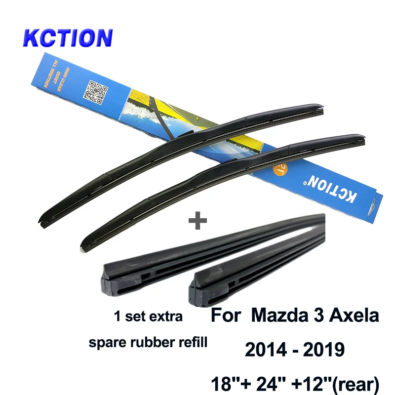 2pcs front-rubber Гибридное лезвие стеклоочистителя лобового стекла для Mazda 3 Axela ветровое стекло натуральный стеклоочиститель резиновый Задний рычаг автомобильные аксессуары 2006 2007 2008 2010 - Цвет: 2pcs front-rubber