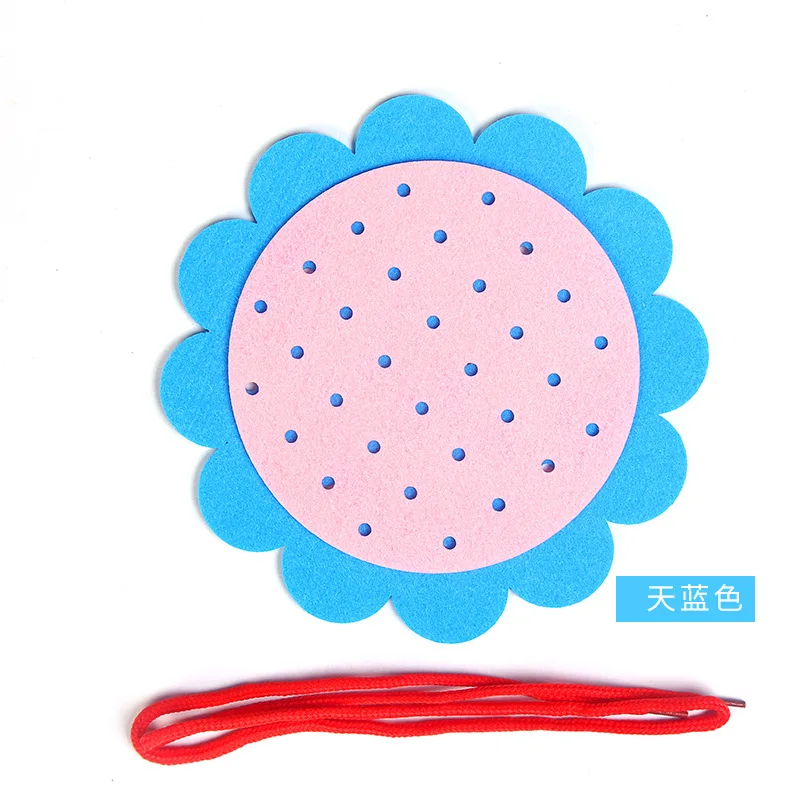 Носить шнурки Threading детский сад ручной Diy ткань Развивающие Игрушки для раннего