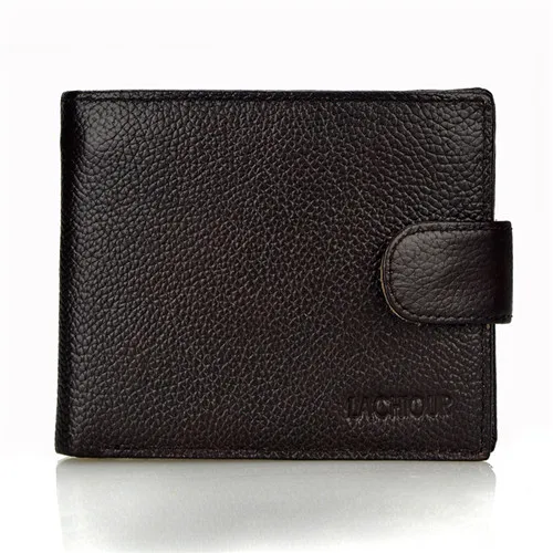 Lachiour Brown Мужской кошелек из натуральной яловой кожи с карманом для монет Carteira Masculina, брендовый кошелек, мужской тройной черный коричневый кошелек из натуральной кожи - Цвет: Lachiour Brown