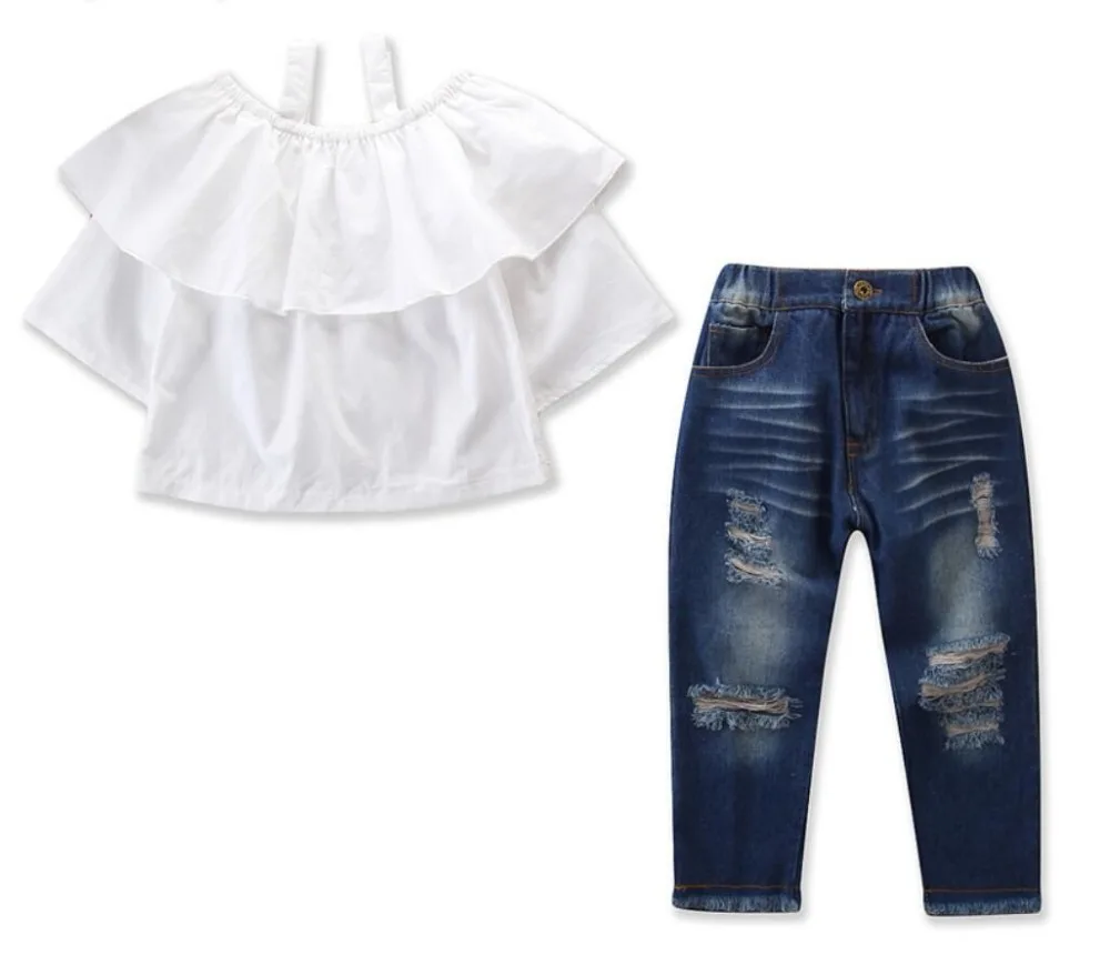 Комплект одежды для маленьких девочек 5 компл./лот детская одежда футболка с