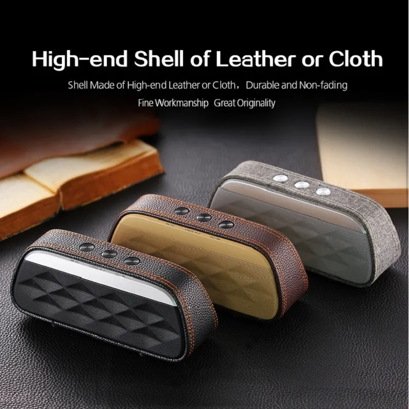 Высококачественный кожаный беспроводной bluetooth динамик портативный тканевый