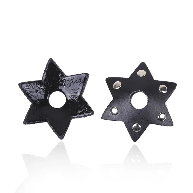 2Pcs Women Nipple Covers Leather Star Breast Petals Hexagram Shaped Hollow Stickers Sexy Intimates | Женская одежда