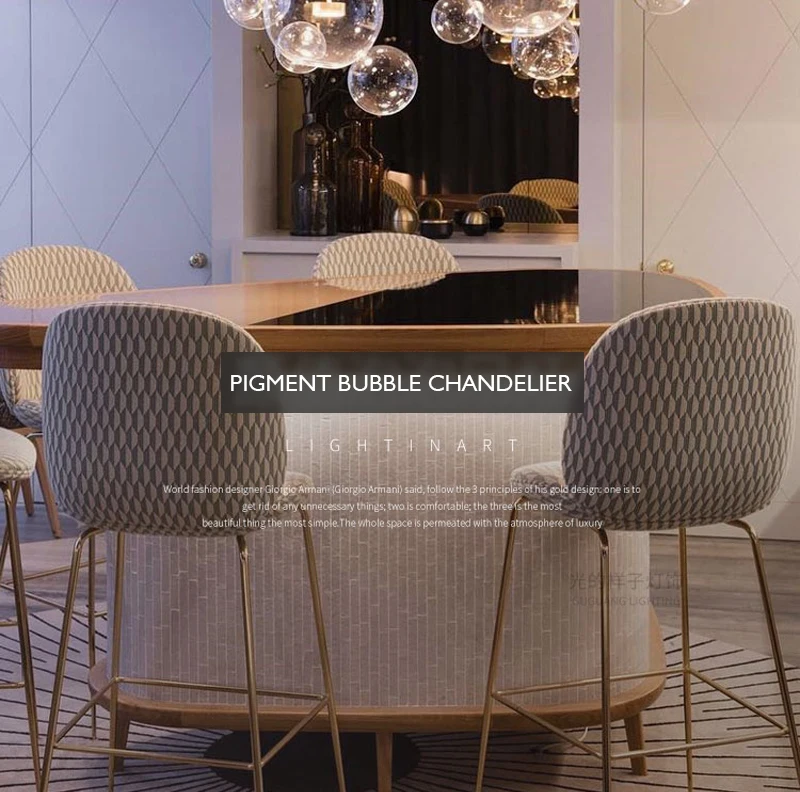 Clear Glass Ball Living Room Chandeliers Art Deco Bubble Lamp Shades Chandelier Modern Indoor Lighting Restaurant Chandeliers