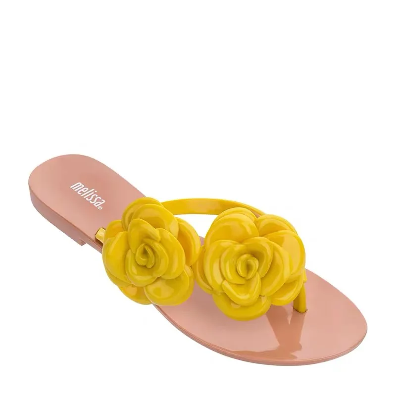 Женские пляжные шлепанцы Melissa повседневные с цветочным принтом на застежке для