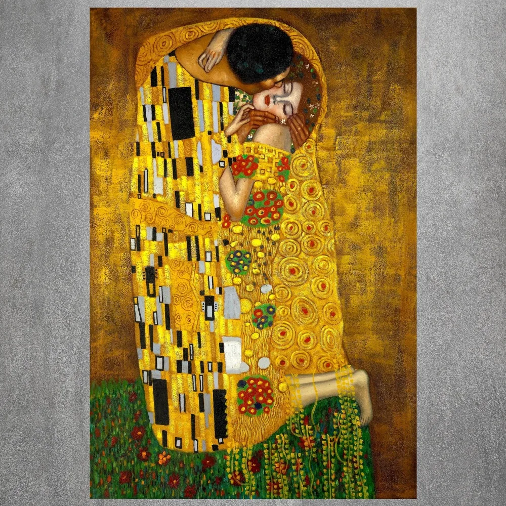 Gustav Klimt The Kiss холст Художественная печать постер настенные картины для украшения